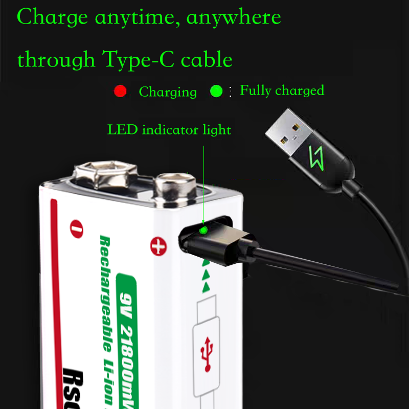 Baterai Lithium Ion 9V USB-C D - Smoke Detector Interconnected ulasan dan harga