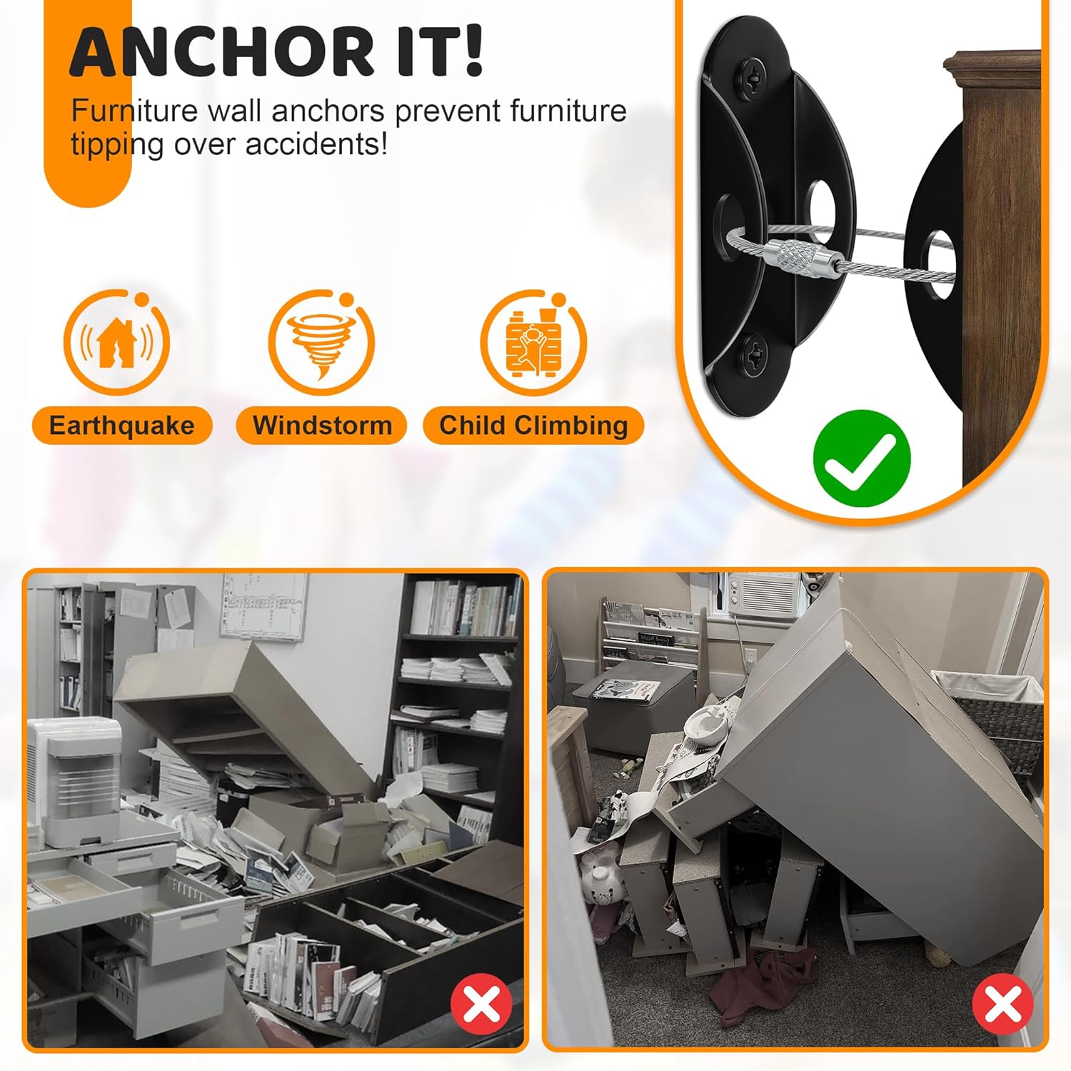 6 Set Pengikat Furnitur Anti J - Earthquake Anchor Strap ulasan dan harga
